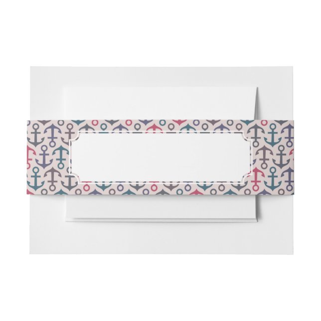 Anchor pattern invitation belly band (Front Example)