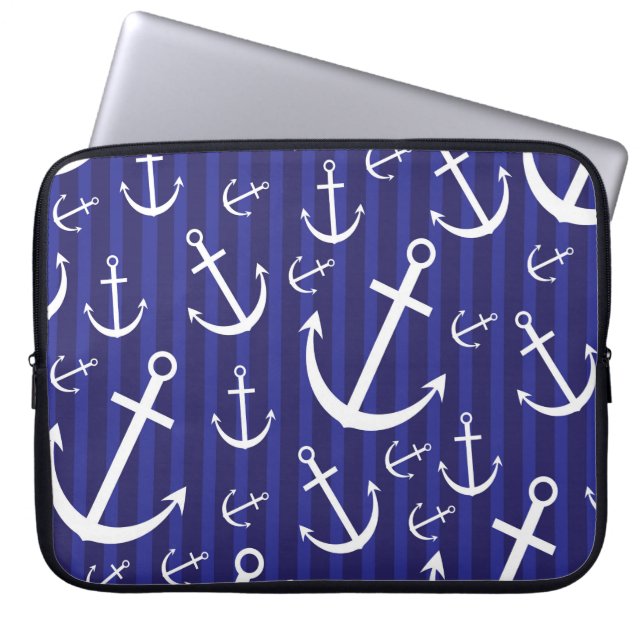 Anchor pattern laptop sleeve (Front)