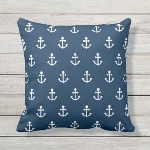 Anchor Pattern Outdoor Throw Pillow