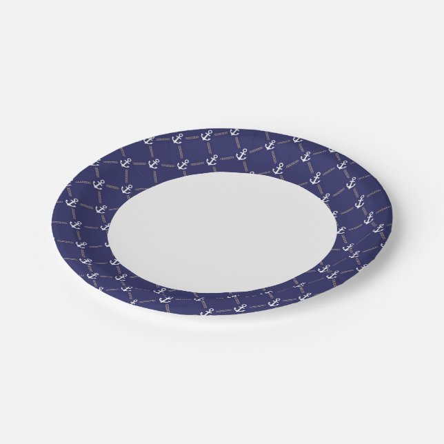 Anchor pattern paper plate (Angled)