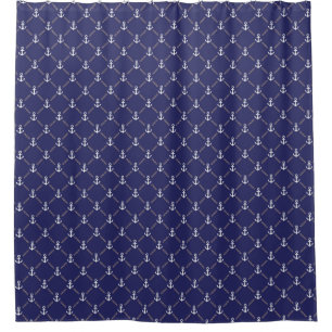 Anchor pattern shower curtain