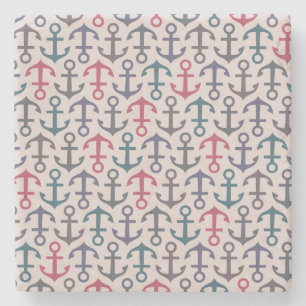 Anchor pattern stone coaster