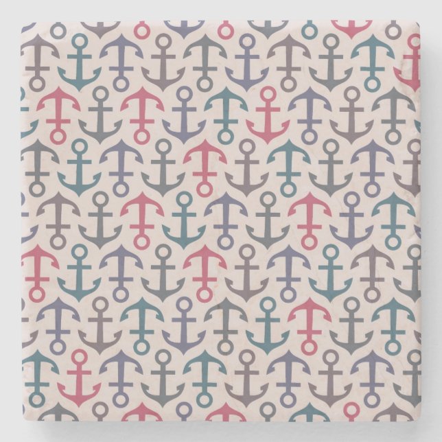 Anchor pattern stone coaster (Front)