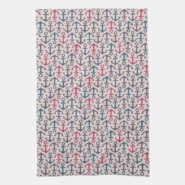Anchor pattern tea towel (Vertical)