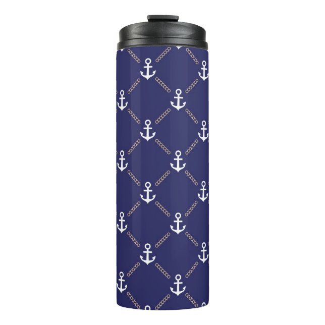 Anchor pattern thermal tumbler (Front)
