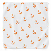 Anchor Pattern | White Orange Summer Bandanna