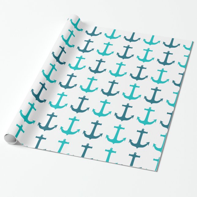 Anchor Pattern Wrapping Paper (Unrolled)