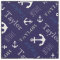 Anchor personalised name blue nautical text fabric