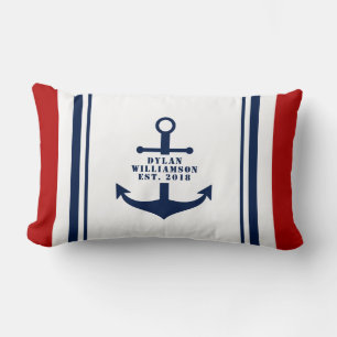 Anchor Personalizable Nautical Lumbar Cushion