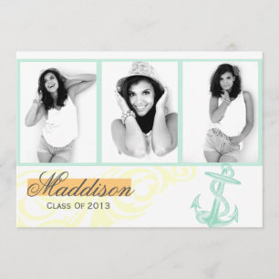 Anchor Photo Graduation Announcement Flat Card