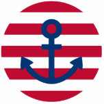 Anchor Photo Sculpture Key Ring<br><div class="desc">Anchors Aweigh with this round nautical medallion. Make it a magnet,  keyring,  ornament,  pin, or photo sculpture</div>