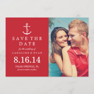 Anchor Photo Wedding Save the Date {red}