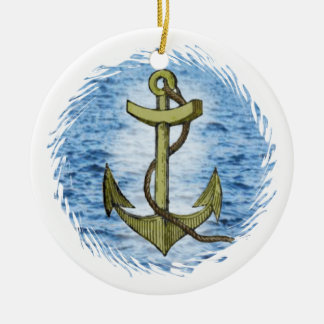 Anchor plain ceramic tree decoration