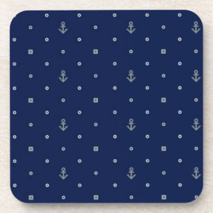 Anchor Polka Dots Pattern Coaster