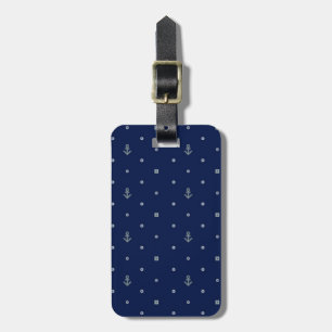 Anchor Polka Dots Pattern Luggage Tag