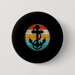 Anchor Retro Vintage Sailing Sail Nautical Captain 6 Cm Round Badge