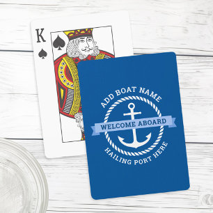 Anchor rope border boat name welcome aboard playing cards