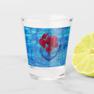 ANCHOR ROSE  SHOT GLASS