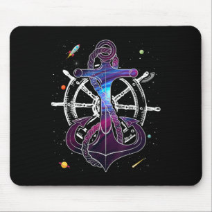 Anchor Sailing Ship Galaxy Sailboat For Sailors Mouse Mat