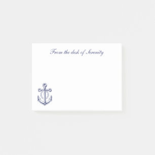 Anchor Sailor Nautical Ocean Boat Personalised Post-it Notes