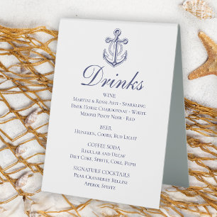 Anchor Sailor Navy Blue Nautical Wedding Drinks