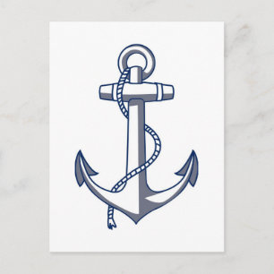Anchor Save The Date Nautical Ocean Theme Wedding Announcement Postcard