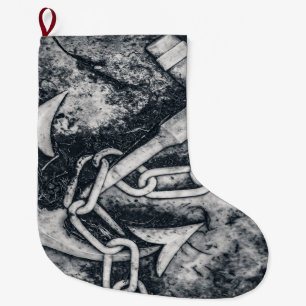 Anchor Sculpture Photo Large Christmas Stocking