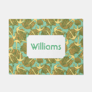 Anchor & Shells In Vintage Pattern   Add Your Name Doormat