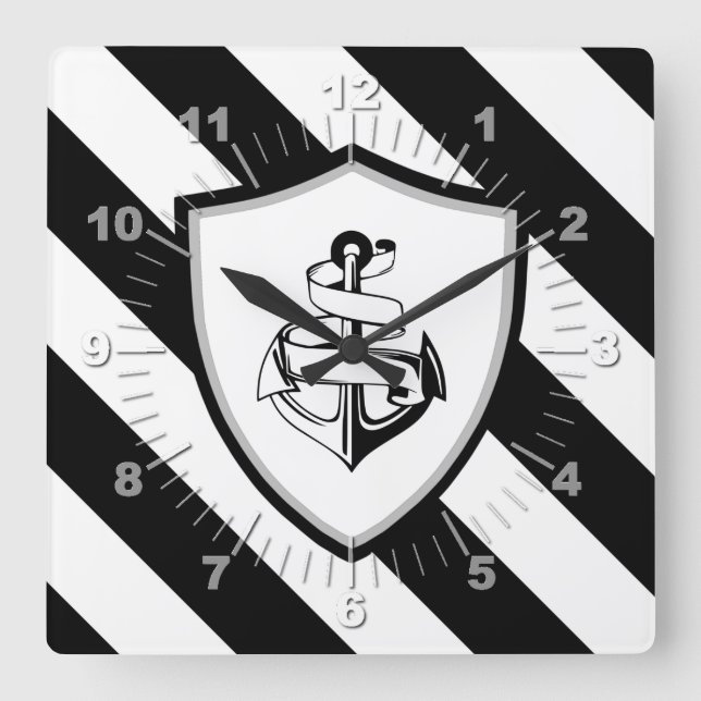 Anchor Square Wall Clock (Front)