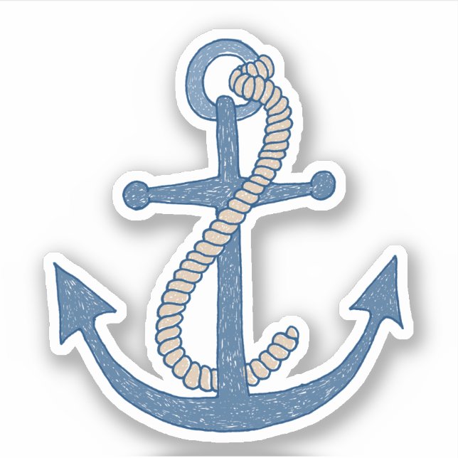 Anchor stickers - hand-drawn, scribbly style (Front)