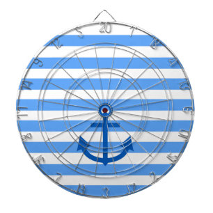 Anchor Stripes Blue & White Dartboard