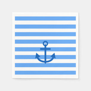 Anchor Stripes Blue & White  Napkin