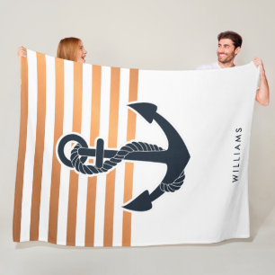 Anchor & Stripes Fleece Blanket