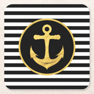 Anchor & Stripes Nautical Theme Coasters
