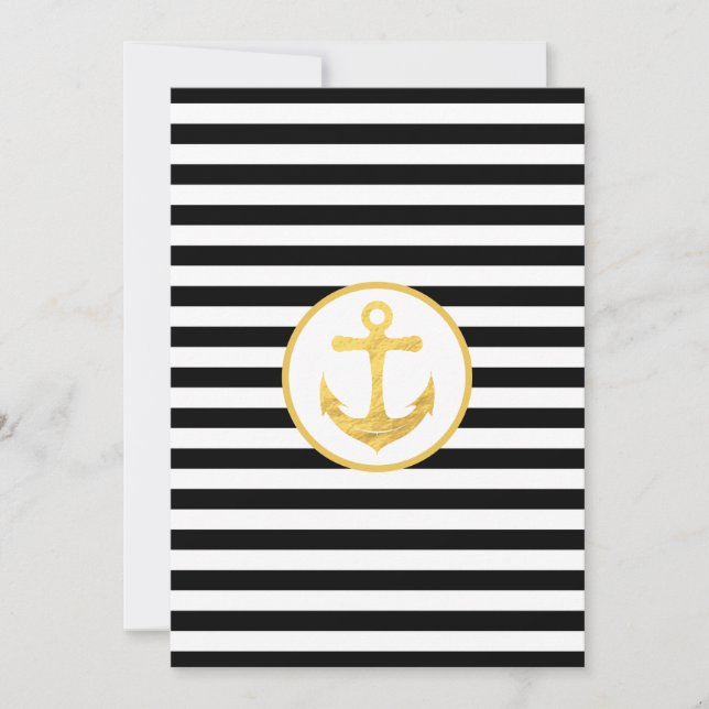 Anchor & Stripes | Nautical Theme | Greeting Cards (Front)