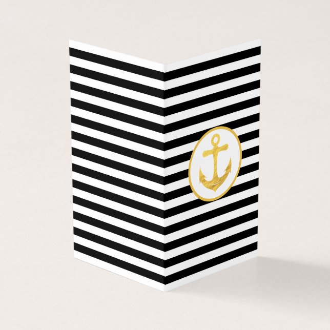 Anchor & Stripes | Nautical Theme | Greeting Cards (Outside)