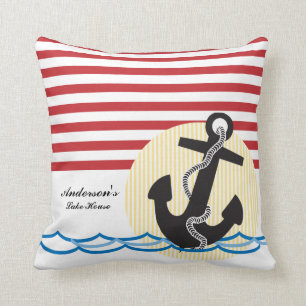 Anchor, Sun and Water Personalized Cushion