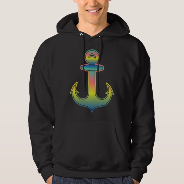 Anchor Sunset Vibes  Summer Family Vacation Island Hoodie (Front)