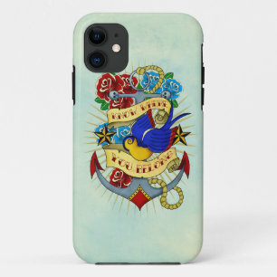 Anchor, Swallow and Roses iPhone 11 Case