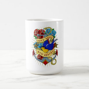Anchor, Swallow and Roses Coffee Mug