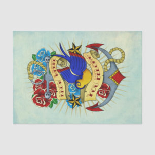 Anchor, Swallow and Roses Tissue Paper