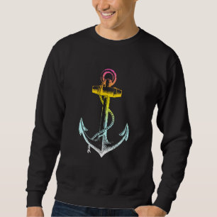 Anchor Symbol  Cool Sailor And Ocean  Statement Sweatshirt