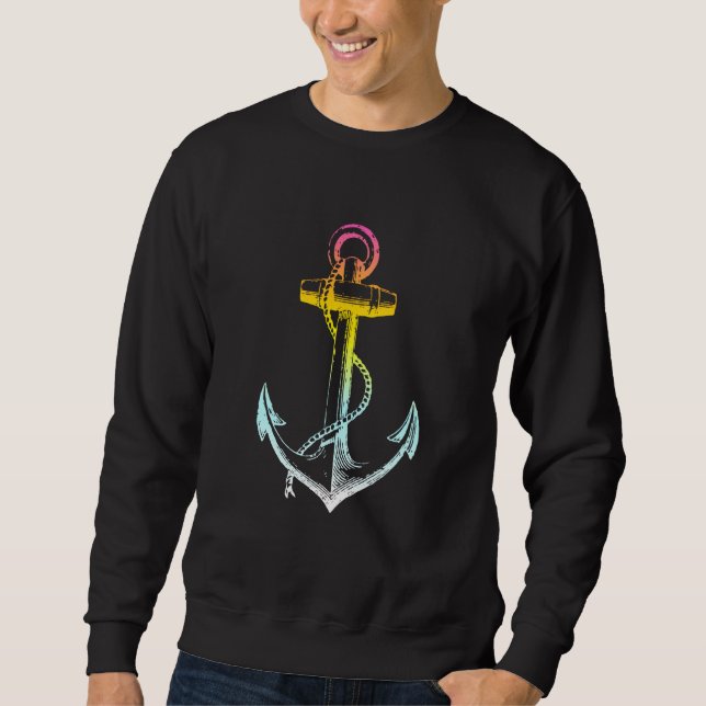 Anchor Symbol  Cool Sailor And Ocean  Statement Sweatshirt (Front)