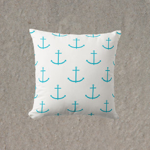 Anchor Turquoise Pattern Cushion