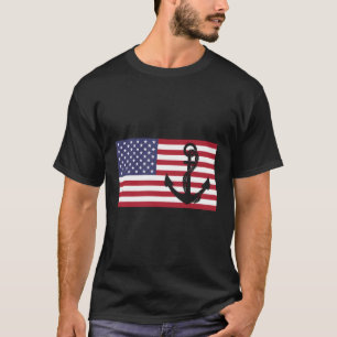 Anchor Usa American Flag Nautical Sea Patriotic An T-Shirt