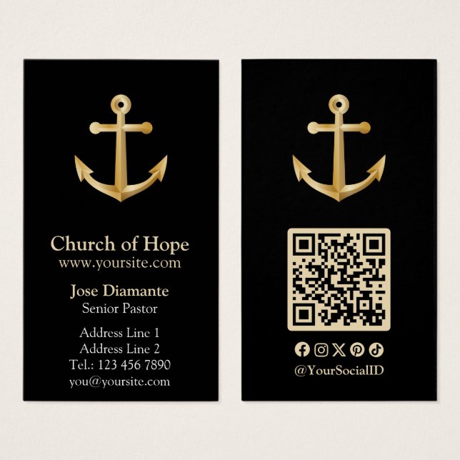 Anchor Vertical Business Card (Front & Back)