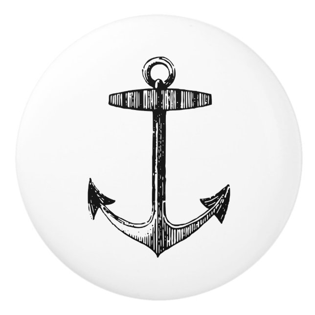 Anchor - vintage nautical theme ceramic knob (Front)