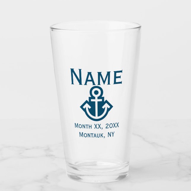 Anchor Wedding Party Pint Glass Gift (Front)