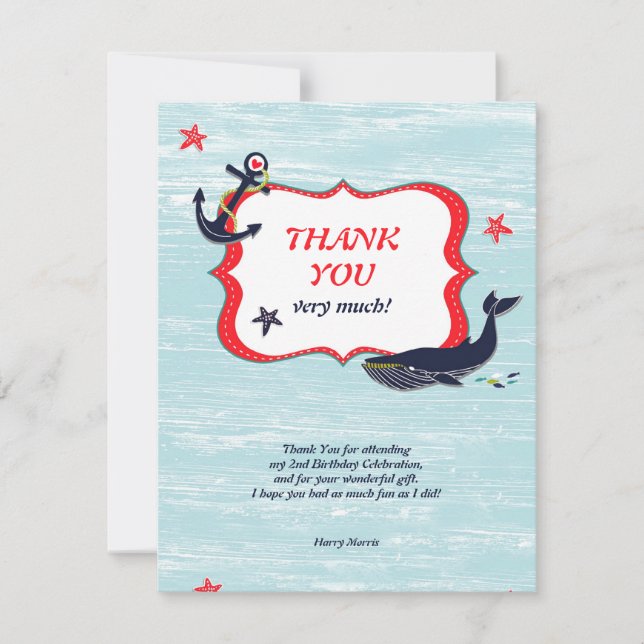 Anchor Whale Thank You Card (Front)