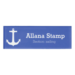 Anchor white + your background & ideas name tag